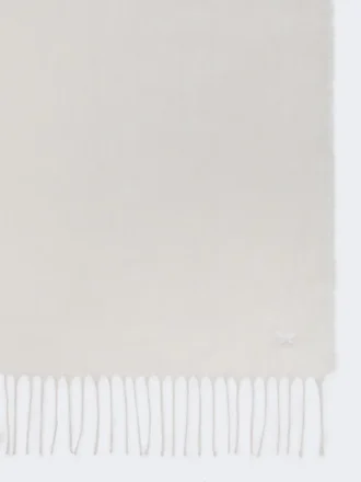 Linestole med frynser, hvit
