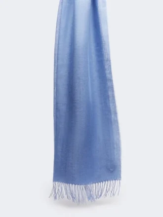 Linestole med frynser, lyseblå