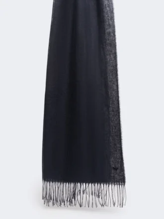 Linestole med frynser, midnattsblå