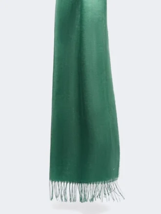 Linestole med frynser, salviegrønn