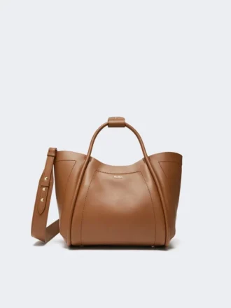 Liten marineveske i skinn, brunbronse