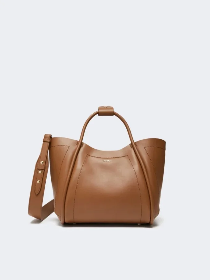 Liten marineveske i skinn, brunbronse Liten marineveske i skinn, brunbronse
