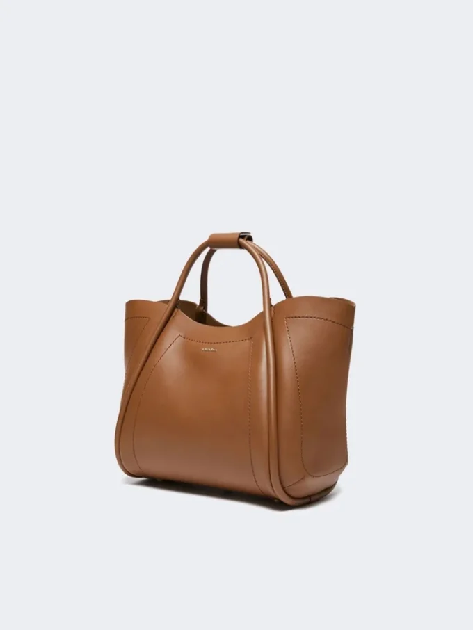 Liten marineveske i skinn, brunbronse Liten marineveske i skinn, brunbronse