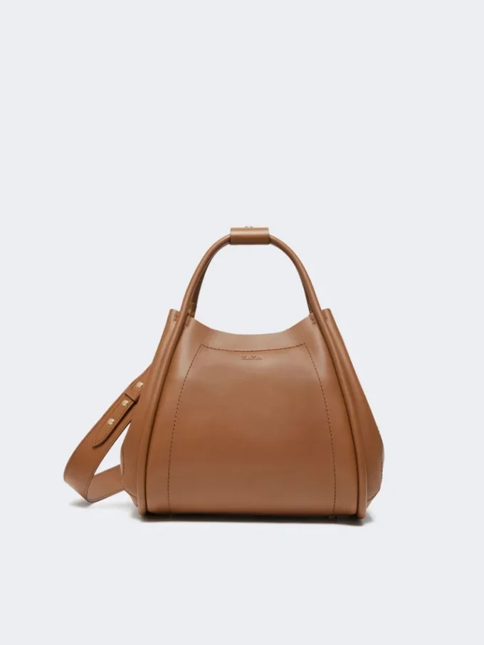 Liten marineveske i skinn, brunbronse Liten marineveske i skinn, brunbronse