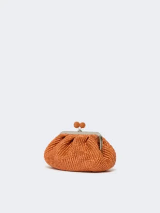 Liten pasticcino-veske med raffia-effekt, laks