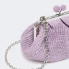 Liten pasticcino-veske med raffia-effekt, lilla