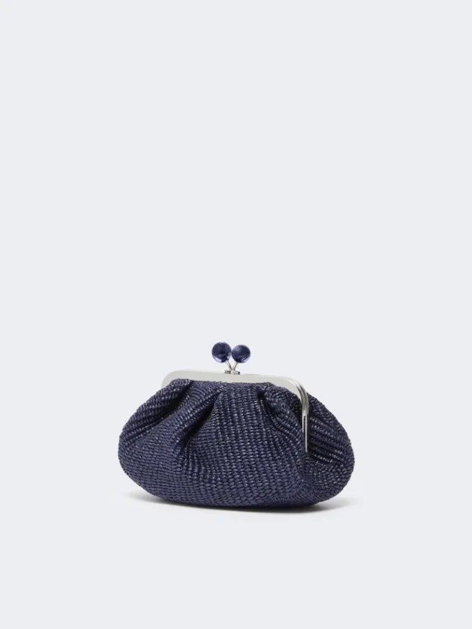 Liten pasticcino-veske med raffia-effekt, ultramarin