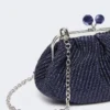 Liten pasticcino-veske med raffia-effekt, ultramarin