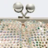 Liten satengveske i pasticcino-stil med rhinestones, antikkrosa