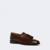 Loafers i skinn med dusker, kakao Loafers i skinn med dusker, kakao