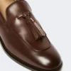 Loafers i skinn med dusker, kakao Loafers i skinn med dusker, kakao