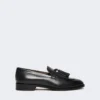 Loafers i skinn med dusker, svart