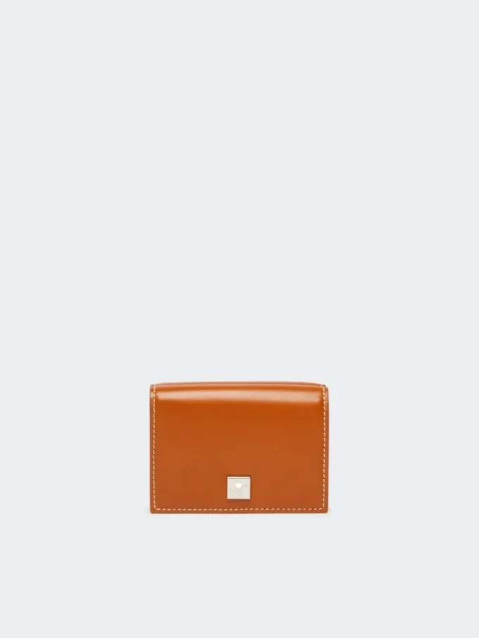 Lommebok i skinn med tre folder, rust