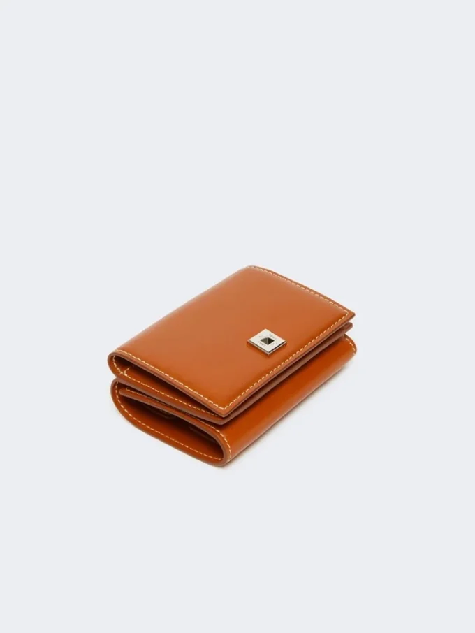 Lommebok i skinn med tre folder, rust