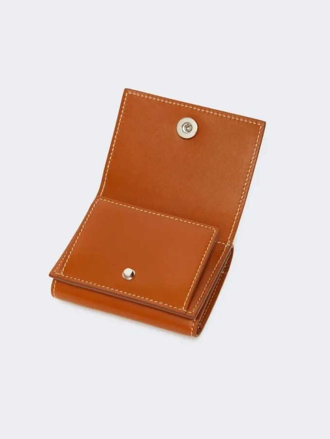 Lommebok i skinn med tre folder, rust