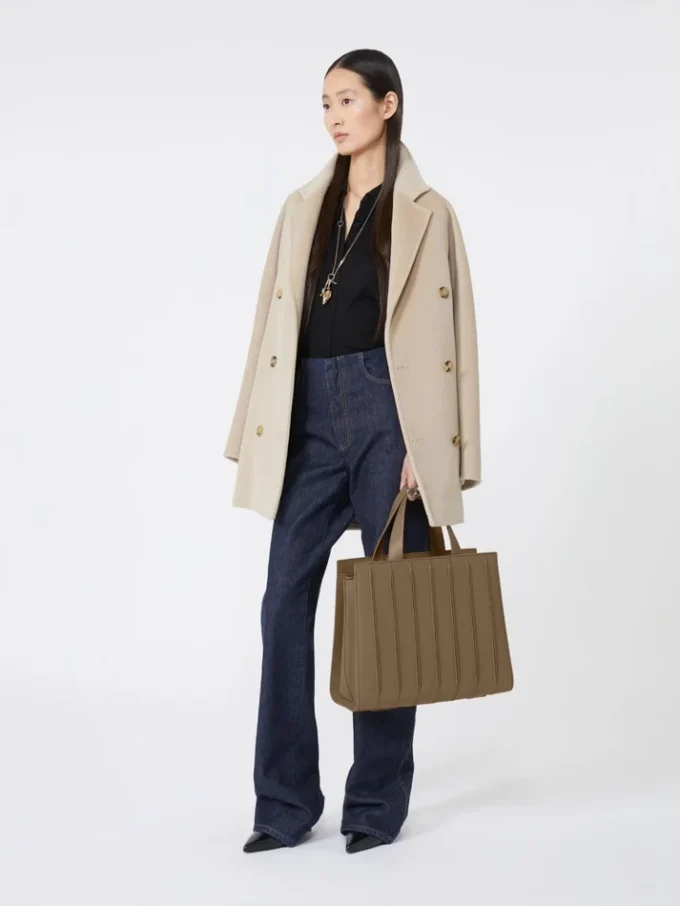 Max Mara Whitney-veske 7 – stor, kamel