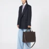 Max Mara Whitney-veske 7 – stor, mørkebrun