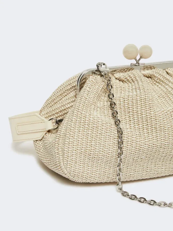 Mellomstor pasticcino-veske med raffia-effekt, turtledove Mellomstor pasticcino-veske med raffia-effekt, turtledove
