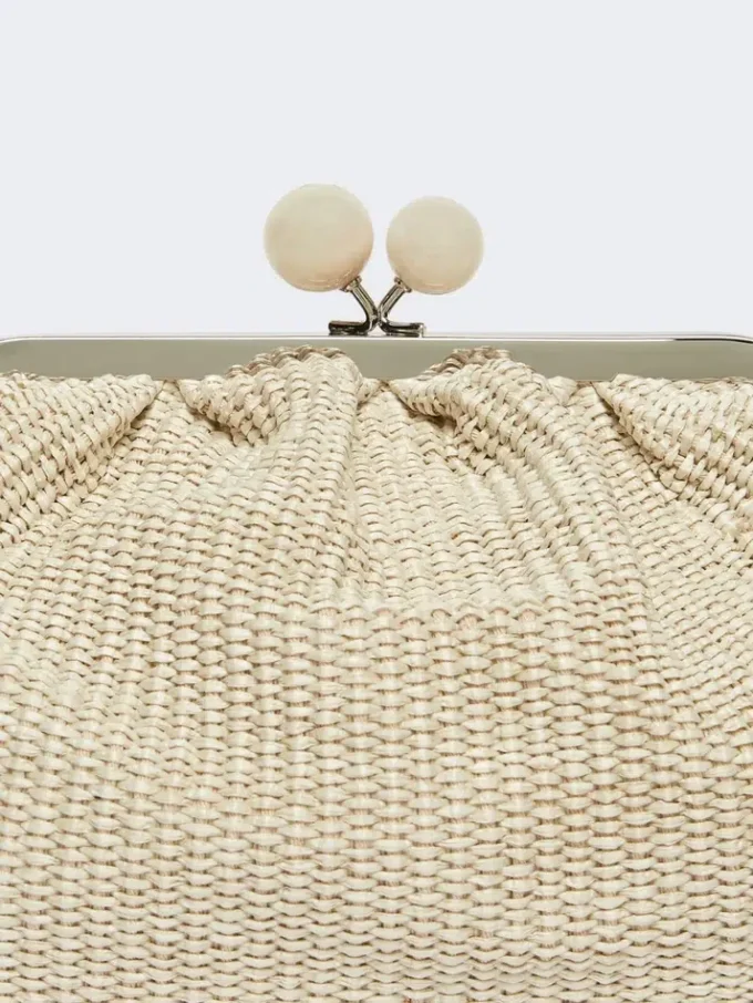 Mellomstor pasticcino-veske med raffia-effekt, turtledove Mellomstor pasticcino-veske med raffia-effekt, turtledove