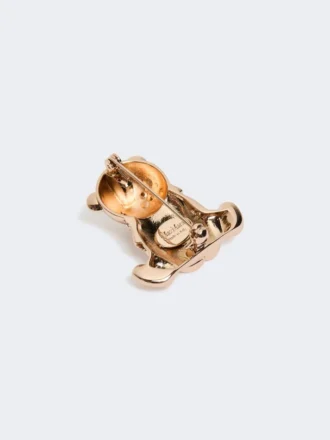 Metallbrosje med rhinestones, gull