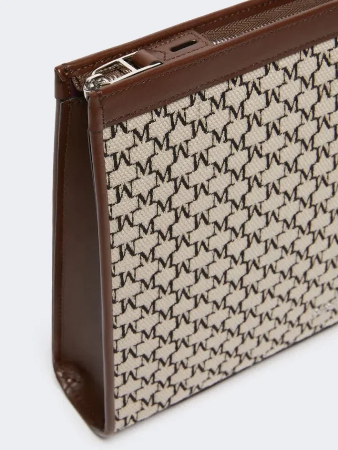 Middels stor veske i bomullsjacquard, svart