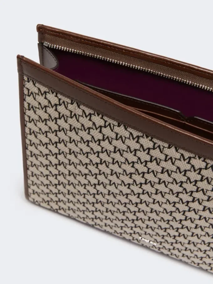 Middels stor veske i bomullsjacquard, svart