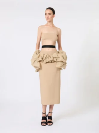 Bandeau-BH i elastisk viskose, kamel