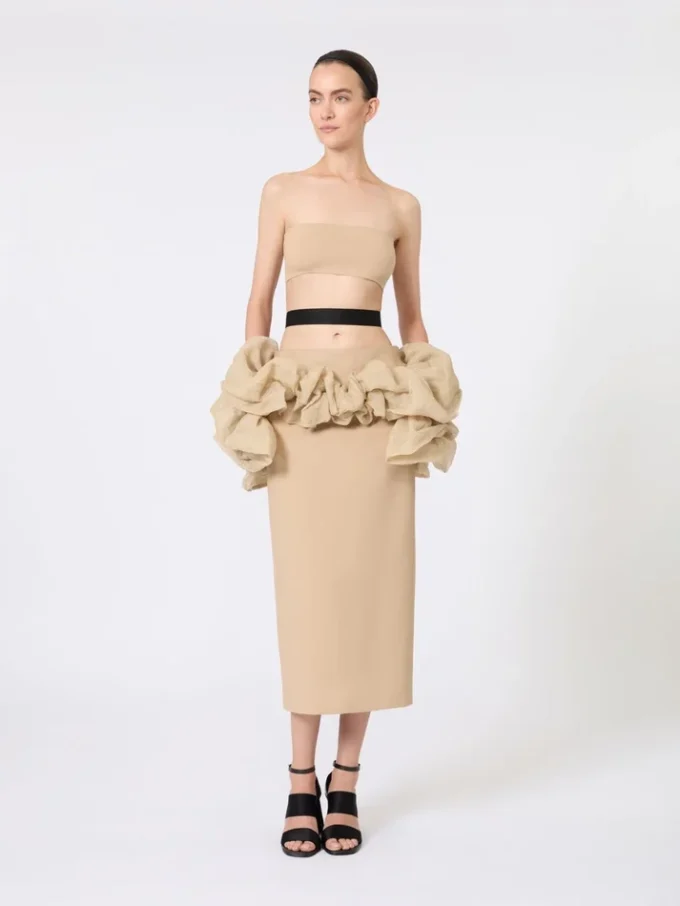 Bandeau-BH i elastisk viskose, kamel Bandeau-BH i elastisk viskose, kamel