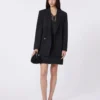 Mini-skjørt i stretch-gabardin, svart