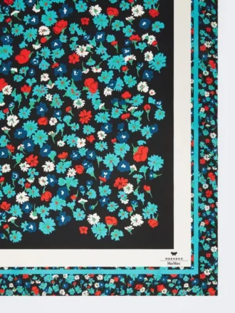 Mønstret foulard i silketwill, elfenben