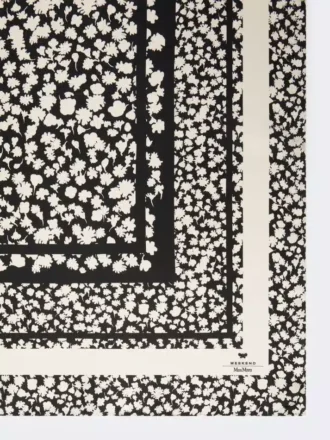 Mønstret foulard i silkewill, svart