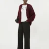 Mohair-cardigan, bordeaux