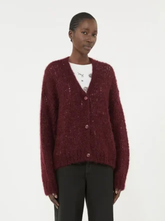 Mohair-cardigan, bordeaux Mohair-cardigan, bordeaux