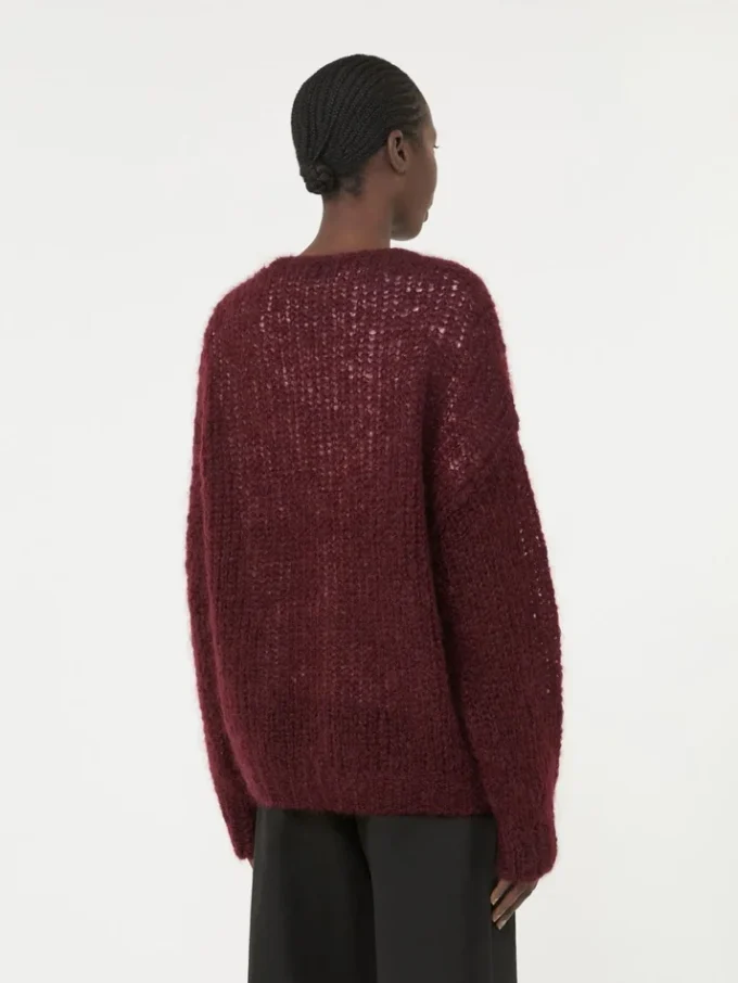 Mohair-cardigan, bordeaux