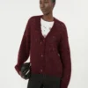 Mohair-cardigan, bordeaux