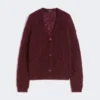 Mohair-cardigan, bordeaux