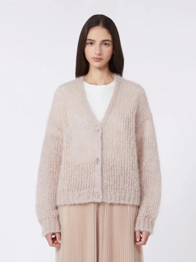 Mohair-cardigan, sand