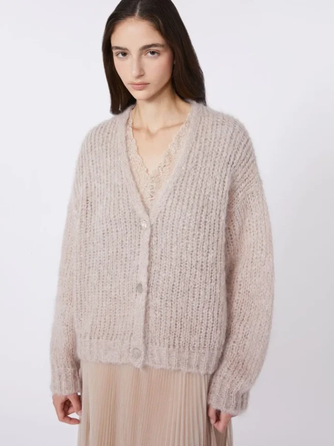 Mohair-cardigan, sand