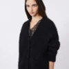 Mohair-kofta, svart
