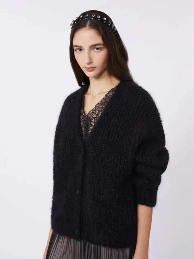 Mohair-kofta, svart