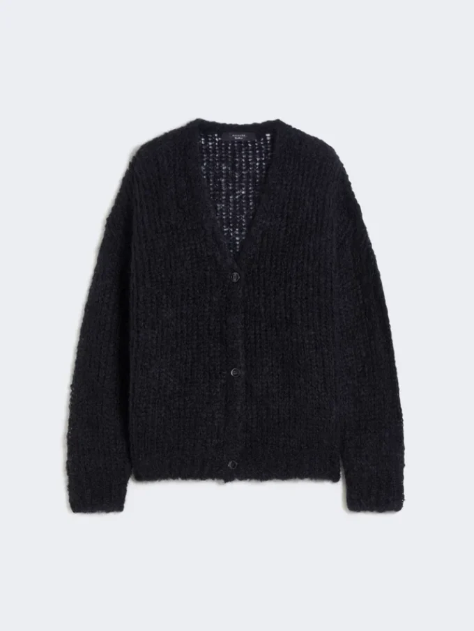 Mohair-kofta, svart