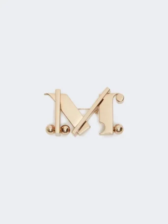 Monogram-brosje i metall, gull