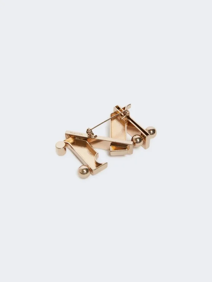 Monogram-brosje i metall, gull Monogram-brosje i metall, gull
