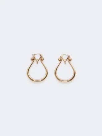 Monogram-øreringer i metall, gull