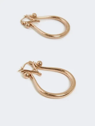 Monogram-øreringer i metall, gull