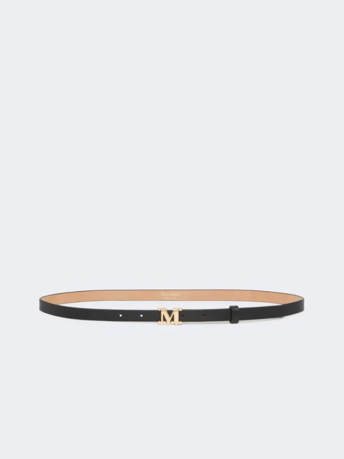 Monogrambelte i skinn, svart Monogrambelte i skinn, svart