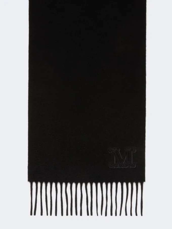 Monogrambrodert kashmirstole, svart
