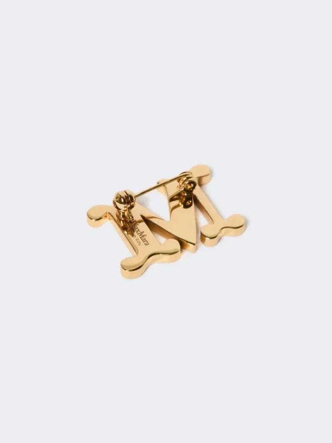 Monogrambrosje med krystaller, rød Monogrambrosje med krystaller, rød