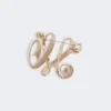 Monogrambrosje med rhinestones, elfenben Monogrambrosje med rhinestones, elfenben