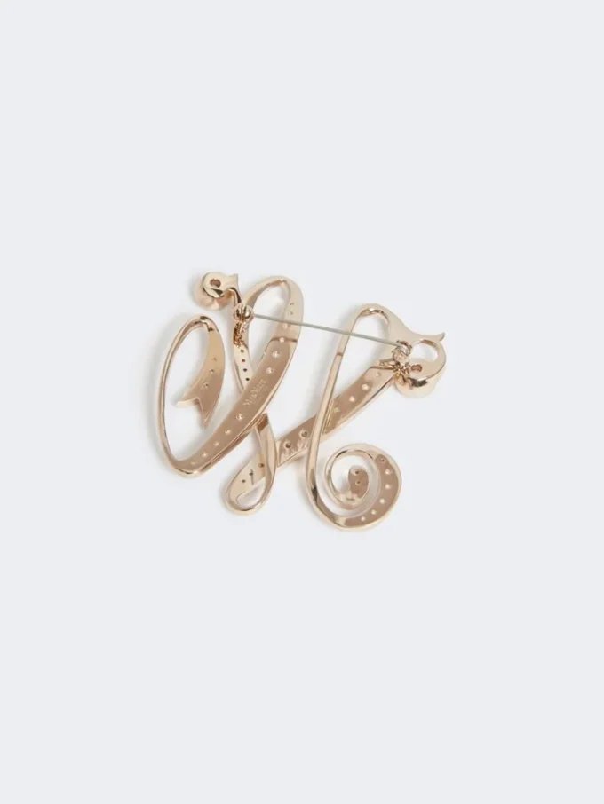 Monogrambrosje med rhinestones, elfenben Monogrambrosje med rhinestones, elfenben